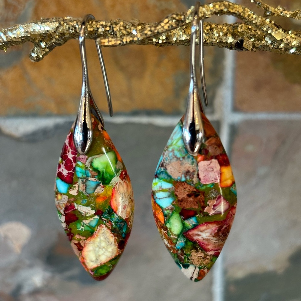 Handmade Polished Lightweight Stone Earrings - Picture 11 of 16